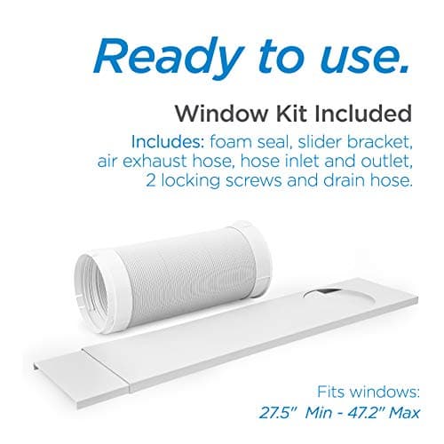 BLACK+DECKER Portable Air Conditioner, 8,000 BTU (5,000 BTU SACC) for Rooms Up To 350 Sq. Ft., Portable AC with Full Function Remote Control & Window Kit, BPP05WTB, White 5