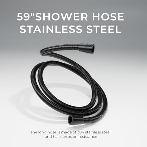 Seacity Wide Rain Shower Head With 5 Modes Handheld Showerheads, High Pressure Showerhead Combo with Extension Arm for Bathroom Accessories, Adjustable Shower Head with Anti-Clog Nozzles (Black) 8