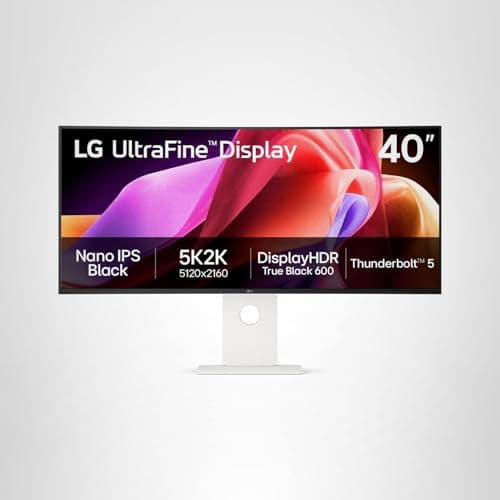 LG 40U990A-W 40-inch Ultrafine evo 5K2K WUHD (5120 x 2160) Nano IPS Curved Monitor, Thunderbolt 5, DisplayHDR 600, Built-in Speaker, 120Hz, HDMI 2.1, DP 2.1, USB C, Tilt/Height/Swivel Stand, White 24
