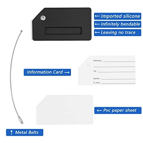 2 Luggage Tags, (1" Smaller Than Traditional) Perfect for Quick Luggage Identification with Stainless Steel Ring and Address Card for Travel and Luggage (Flower) 6