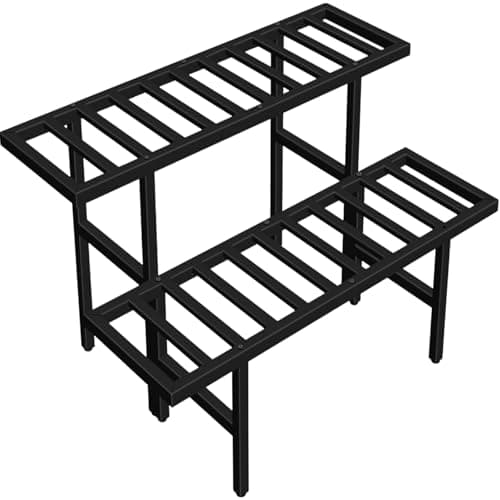 LLAXERGU Plant Stand Indoor Outdoor, Heavy Duty Iron Pedestal Stands Metal Plant Stand for Indoor Outdoor, 2-Tier Sturdy Flower Stand Display Plant Shelf