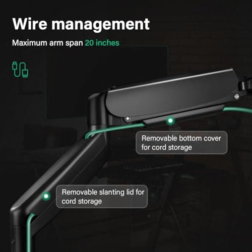 FURWOO Desk Monitor Mount Directional Adjustable Single Monitor Arm with Clamp and Grommet Base 5