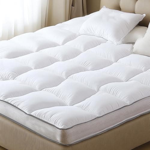 WhatsBedding Memory Foam Mattress Topper, Pressure-Relieving Cooling Mattress Pad with Secure Strap Design for Back Pain, Soft and Supportive Bed Topper