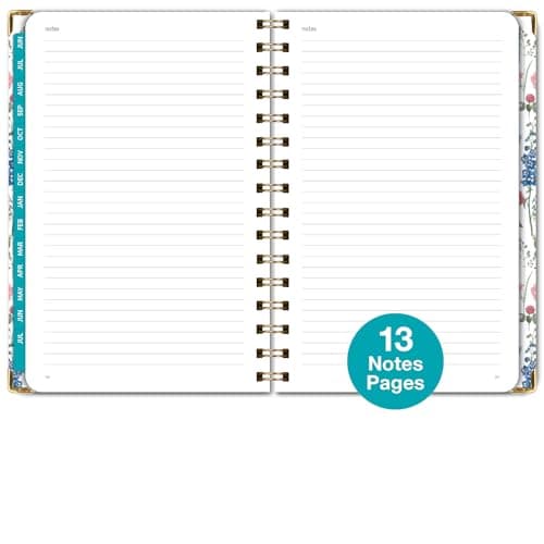 HARDCOVER Academic Year 2024-2025 Planner: (June 2024 Through July 2025) 5.5"x8" Daily Weekly Monthly Planner Yearly Agenda. Bookmark, Pocket Folder and Sticky Note Set (Colorful Botanicals) 5