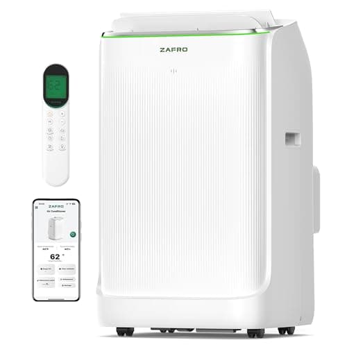 ZAFRO Inverter Portable Air Conditioners, 16000 BTU (12000 BTU SACC) Smart Portable AC Unit with Dual Hose/Ultra Quiet(42dB)/Drainage-free Cooling/24Hrs Timer/APP/Remote for Multi-Scenario Use