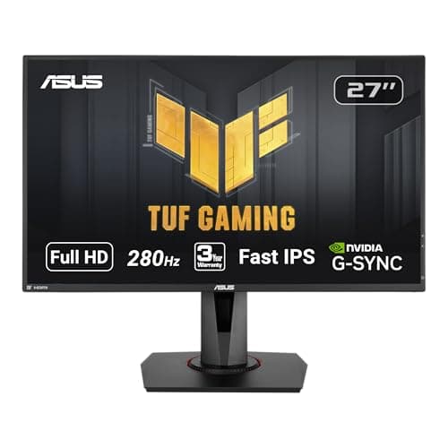 ASUS TUF Gaming VG279QM 27” HDR Monitor, 1080P Full HD (1920 x 1080), Fast IPS, 280Hz, G-SYNC Compatible, Extreme Low Motion Blur Sync (ELMB SYNC), 1ms, DisplayHDR 400, Black