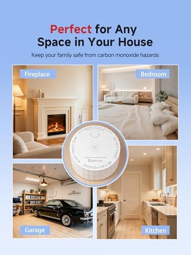 Heiman Carbon Monoxide Detector, Nano-Sized Portable CO Alarm Battery Powered, UL2034 4th Certified, 10-Year Battery Figaro Sensor, Test Button, Small Firm Alarm for Home Travel Vehicle RV 8