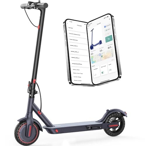 Qlaway 8.5" E Scooter for Adults 19 MPH 350W Motor 187.2WH Battery, Motorized Scooter Up to 15 Miles Range, Foldable, Bearing 265 LBS/APP Control