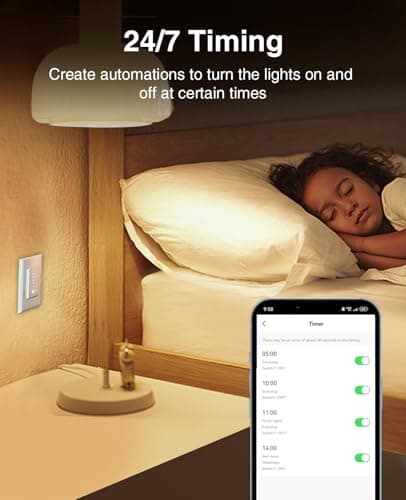GHome Smart Dimmer Switch - 2.4GHz Wi-Fi Smart Switch Compatible with Alexa and Google Home, White 4 Pack 8