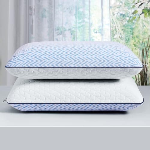 Sofslee Gel Memory Foam Pillows Standard Size Set of 2, Medium Firm Orthopedic Pillow for Neck, Shoulder Pain Relief, Cooling Support for Side, Back, Stomach Sleepers, Breathable Washable Cover 7