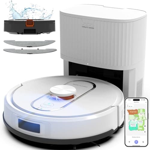 Bagotte Robot Vacuum and Mop, Robotic Vacuum with Mapping,Self Emptying Station for 60 Days, 5000Pa Suction, LiDAR Navigation, No-Go Zones,Wi-Fi/App/Alexa Control, for Carpet, Hard Floors and Carpets
