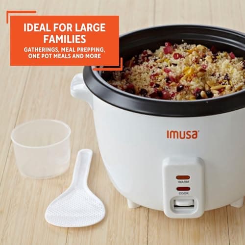IMUSA USA GAU-00012 Electric NonStick Rice Cooker 5-Cup (Uncooked) 10-Cup (Cooked), White 7