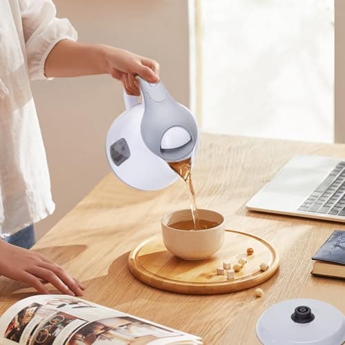 Aigostar Small Electric Kettle, 1L Portable Electric Tea Kettle 1100W with Automatic Shut-Off and Boil Dry Protection, Travel Hot Water Boiler Cordless for Making Coffee and Tea, BPA-Free, Grey 8