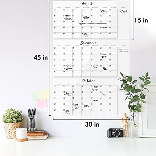 3 Month Dry Erase Wall Calendar for Easy Planning – Erasable 30" x 45" Calendar for White Boards - A Great Planner and Visual Organizer For Your Home or Office Wall 6