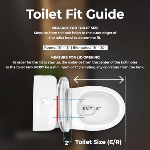 GenieBidet Bidet Toilet Seat Elongated | Fits Your Current Toilet Seat | No Wiring & Easy Install Elongated Bidet | Self Cleaning Dual Nozzles with Rear & Feminine wash | Hybrid T included 5