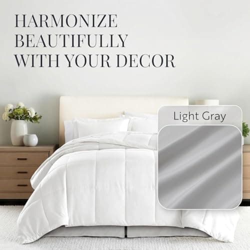 Linen Market Bed Skirt - Ultra Soft Microfiber - Easy Fit with 14 Inch Tailored Drop - Hotel Quality, Shrinkage & Fade Resistant - Bed Cover - Queen Bed Set - Bedroom Décor - (Light Gray) 6