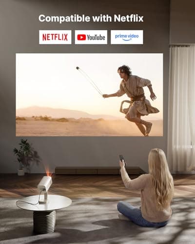 [Officially-Licensed APP & DoIby Audio] Smart Mini Projector with WiFi and Bluetooth, VOPLLS Portable Outdoor Projector 4K Support with TOF Real-Time Focus, Native 1080P Home Movie Projector 7