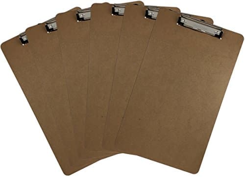 Trade Quest Legal Size Clipboard 9'' x 15.5'' Low Profile Clip Hardboard Single (Pack of 6) 5