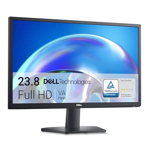Dell 24 SE2425H Monitor - 23.8-Inch Full HD (1920x1080), VA Panel, 5ms Response Time, Tilt, Certified by TÜV Rheinland for 3-Star Eye Comfort - Black