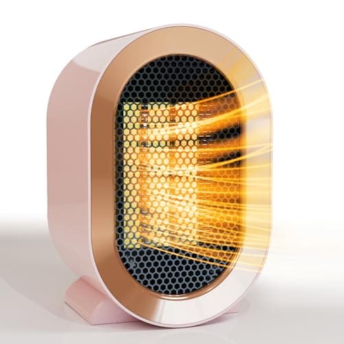 Swocky Indoor Electric Portable Space Heater, 1200W Personal Desk Heater, Fast Quiet Heating Ceramic for Small Room,Bedroom and Office Use (Pink)