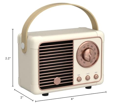 Dosmix Retro Bluetooth Speaker, Vintage Decor, Portable Wireless Bluetooth Speaker, Cute Old Fashion Style for Kitchen Desk Bedroom Office Outdoor Accessories for iPhone Android (Yellow) 10