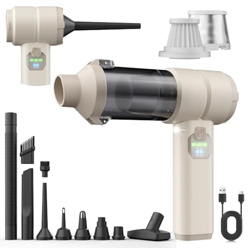 Car Vacuum, Handheld Car Vacuum Cleaner Cordless with Brushless Motor, 20000PA Suction High Power Rechargeable Vacuum Cleaner & Air Duster, 4-in-1 Portable Mini Hand Vacuum Blower with LED Display