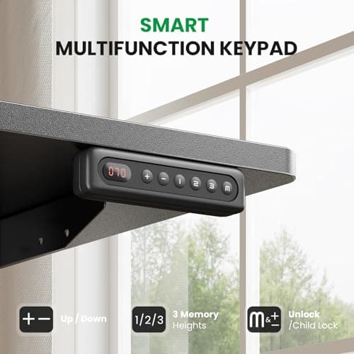 SIAGO Electric Standing Desk Adjustable - 48 x 24 Inch Sit Stand up Desk with Cable Management - 3 Memory Preset Adjustable Height Table 9