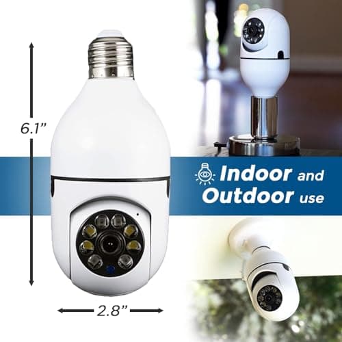 Sight Bulb Security Camera, Two Way Talk 1080P HD Video WiFi Smart Camera, Indoor Outdoor Night Vision 360 Degree Motion Detection with SD Card (Pack of 2) 8