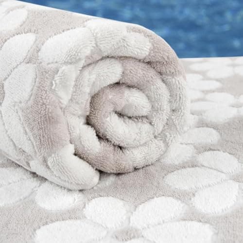 Jacquotha Soft Bath Towels 2 Pack, Super Absorbent Shower Towels 27.5x55 Inches, Cute Floral Jacquard Bathroom Set, Cotton, Light Beige 6
