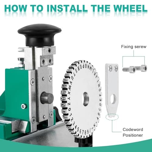 MXBAOHENG Metal Nameplate Stamping Machine Semi-Automatic Embosser Dog Tag Printer Label Marking Machine for Metal Plate/PVC Card (6mm Character Wheel) 5