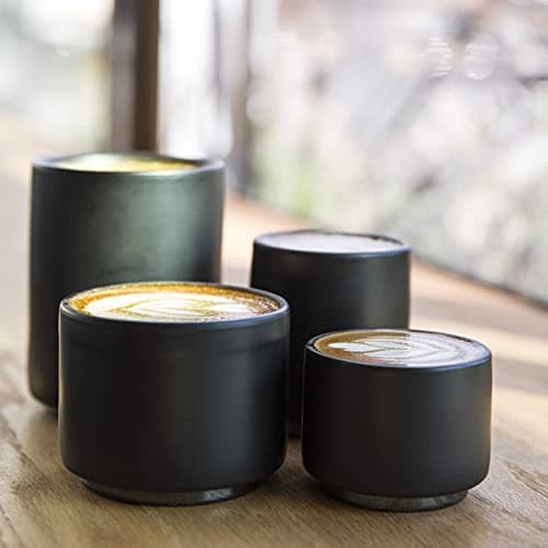 Fellow Monty Milk Art Espresso Cups - Small Double Wall Ceramic Demitasse, Matte Black with Graphite Base, 3 oz Cup (Set of 2) 5