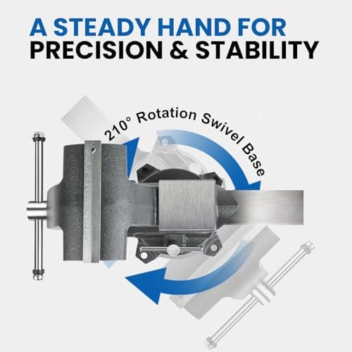 Forward CR40A 4.5 Inch Bench Vise Heavy Duty Vice with Anvil and 210 Degrees Swivel Base (4 1/2") 5