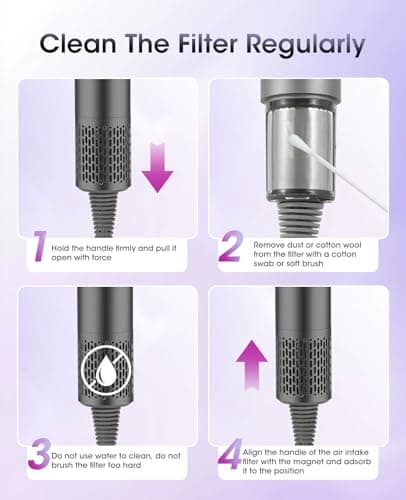 Marvljojo Professional Ionic Hair Dryer - 110,000RPM High-Speed,Lightweight,1500W Powerful Blow Dryer with Cool Shot Button,Dual Voltage,Concentrator Nozzle & Smart Temperature Control for Fast Drying 6