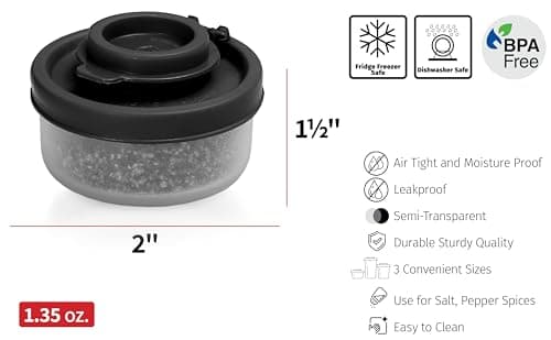 SIGNORAWARE Salt and Pepper Shakers Moisture Proof Set of 2 Small Mini Salt Shaker to go Camping Picnic Outdoors Kitchen Lunch Boxes Travel Spice Set Clear with Red Covers Plastic Airtight Dispenser 6