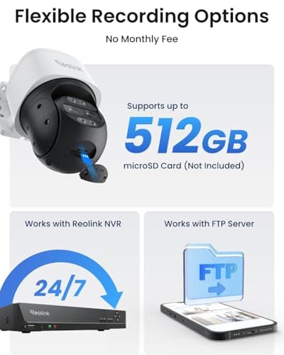 REOLINK PTZ Security Camera System 4K, IP PoE 360 Camera with Dual-Lens, Auto 6X Hybrid Zoomed Tracking, 355 Pan & 90 Tilt, Outdoor Surveillance, AI Detection, TrackMix PoE 8