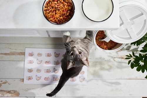 Pearhead Ceramic Cat Bowl, Holds 12 oz, Whisker-Friendly Pet Dish for Food and Water, Cute Cat Face Design 7