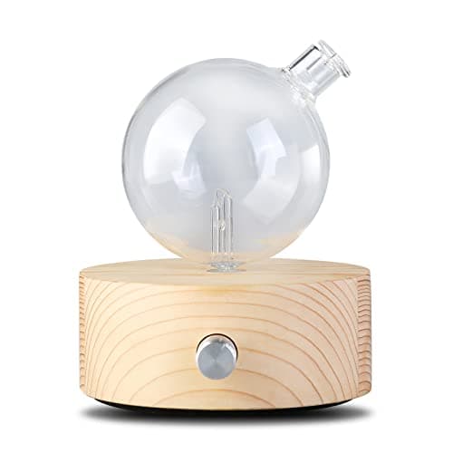 Vintage Aromatherapy Essential Oil Diffuser Lychee New Professional 7 Color Pure Essential Oils Fragrances Aromatherapy Wood & Glass Diffuser for Home Office Hotel SPA (Button Mode86)