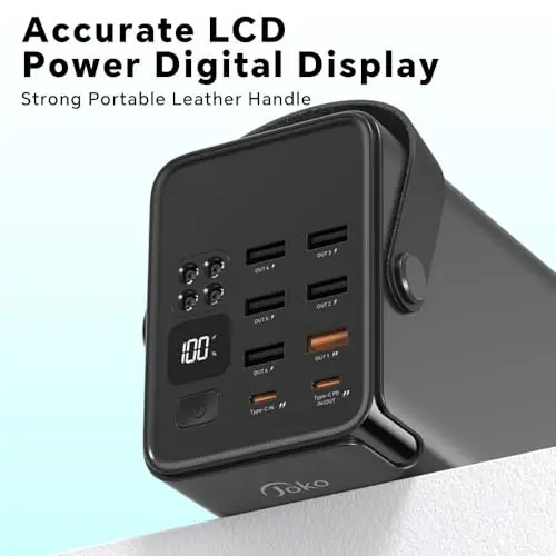 JOKO 70000mAh Power Bank High Capacity 20W PD 3.0 Fast Charging 22.5W Max Large Power Bank,7 Outputs 2 Inputs,LED Display,USB-C Battery Packs for iPhone, Samsung, Outdoors，Camping 5