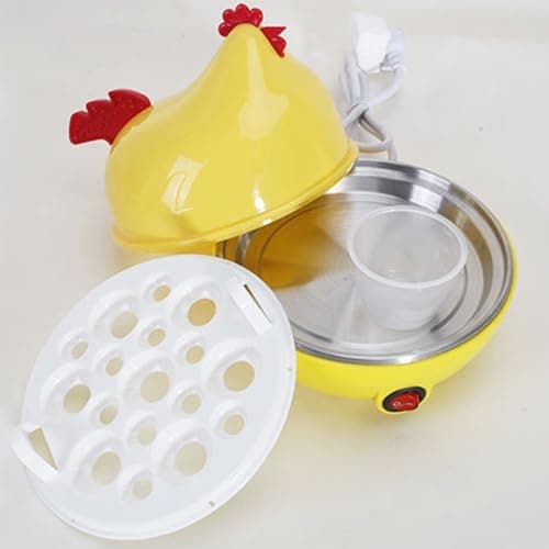 Chicken-shaped Egg Boiler - Electric Egg Poacher, Electric Egg Cooker, Rapid Egg Boiler, Multifunctional Egg Steamer | Auto Shut Off Design, 7-Egg Capacity, Adorable Kitchen Gadget (Yellow) 5