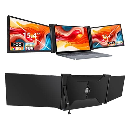 FQQ Laptop Screen Extender, 15.4-inch Portable Monitor for Laptop with Ultra-Slim FHD IPS Display, USB-C Plug and Play Extended Screen Compatible with MacOS, Windows for 15.6-17.3" Laptops