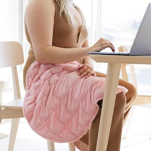 nodpod Body 6.5lb Patented Compact Weighted Blanket I Perfect for Relaxation, Sleeping & Travel l I Glass Bead Filled, Machine Washable (29" x 24") - Blush Pink 7