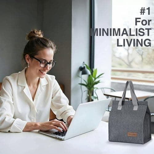 TELLUMO Lunch bag, Insulated Lunch Bag for Women Men Large Lunch Box Container Reusable Leakproof Tote for Office, Work, School, Beach or Travel (Grey) 6