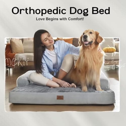 Large Dog Bed Orthopedic Washable - Beds Bolster - Medium XL XLarge Big Dogs - Memory Foam Couch Sofa - Waterproof with Removable Cover 7