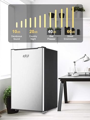 Compact Upright Freezer 3.0 Cu.ft Removable Shelves Mini Freezer Low Energy Single Door Refrigeratorfor for Bedroom, Office, Kitchen, Apartment, Dorm，Silver 3
