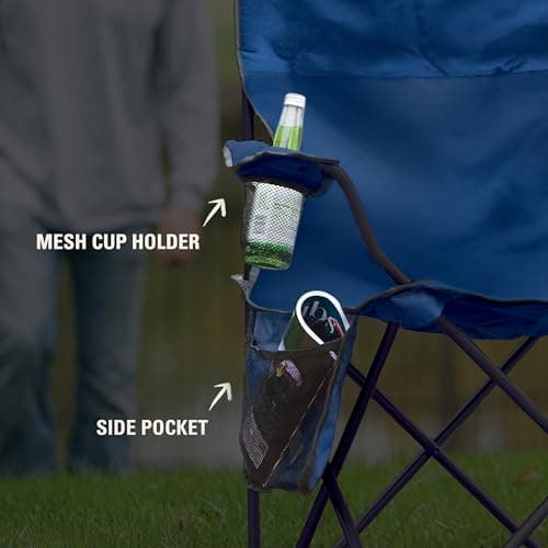 Coleman Portable Camping Chair with 4-Can Cooler, Cushioned Seat & Back with Side Pockets & Cup Holder, Carry Bag Included, Great for Camping, Tailgating, Firepits, Patio, & More 7