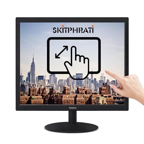 SKitphrati 17" Square 1280x1024 10-Point Multi Touch Screen Monitor with HDMI, VGA, Type B Ports, 75Hz, 5:4 Aspect Ratio, VESA Wall Mountable, PC Touch Monitor for PC POS Machine Windows
