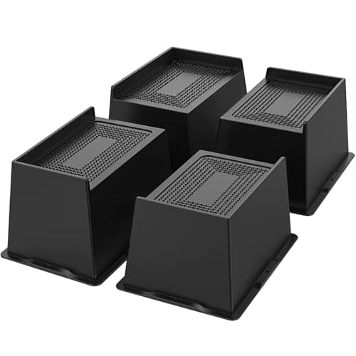 SDLDEER Bed Risers Heavy Duty Furniture Risers, 4 Pack Bed Lifts Risers Support up to 5000 Lbs, Furniture Lifts Risers for Sofa, Couch,Table and Chair (Black, 4 inch)