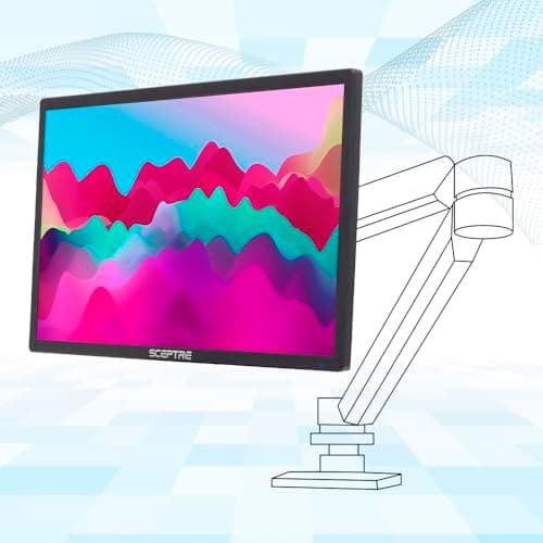 Sceptre 22-Inch 75Hz 1080p LED Monitor HDMI VGA Build-in Speakers, Brushed Black 2019 (E225W-19203S),Metal Black 7