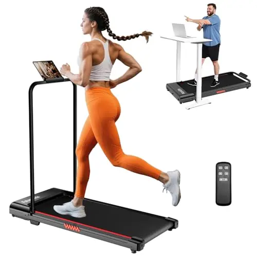 FutureGlide Walking Pad Treadmill, 3.0 HP Under Desk Treadmill, 3 in 1 Foldable Treadmills for Home, Walking Pad with Handle Bar for Walking and Jogging, with Remote Control & LED Display