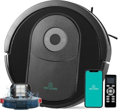 Xcity Robot Vacuum and Mop Combo, 4000Pa Suction Robotic Vacuum Cleaner with Water Tank & Dustbin, App Control, Ideal for for Hard Floor, Carpet, Pet Hair, Black